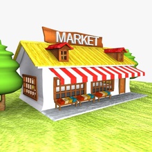 cartoon market architecture building character child city countryside drinking eat fairy fantasy fun game grocery house kid marketplace model place street structure tale toon town village virtualhorizonstudio 3d print model - Mito3D