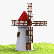 cartoon mill 1 architecture building character child city cottage countryside fairy fantasy flour game grinder house industry kid malted model structure tale toon town village virtualhorizonstudio wind windmill 3d print model - Mito3D