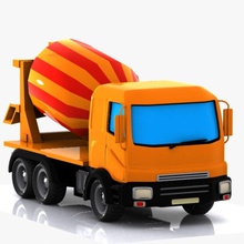 karikatür Mikser kamyon bogie camion araba sepeti çizgi film çimento beton motor oyun ağır endüstriyel lorry karıştırıcı model yarı toon oyuncak traktör ulaşım van araç virtualhorizonstudio 3d print model - Mito3D