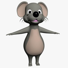 karikatür fare hayvan çizgi film karakter crispus keseli model sıçan kemirgen toon 3d print model - Mito3D