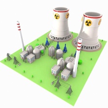 cartoon nuclear power plant architecture building electricity energy game generator green ground hazard model radioactive reactor station steam structure toon tower toy turbine virtualhorizonstudio 3d print model - Mito3D