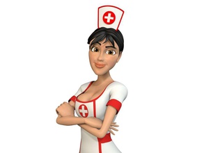 karikatür hemşire animasyonlu çizgi film karakter kadın kız insan Bayan marcindega maya tıbbi model rig bilim stilize 3d print model - Mito3D