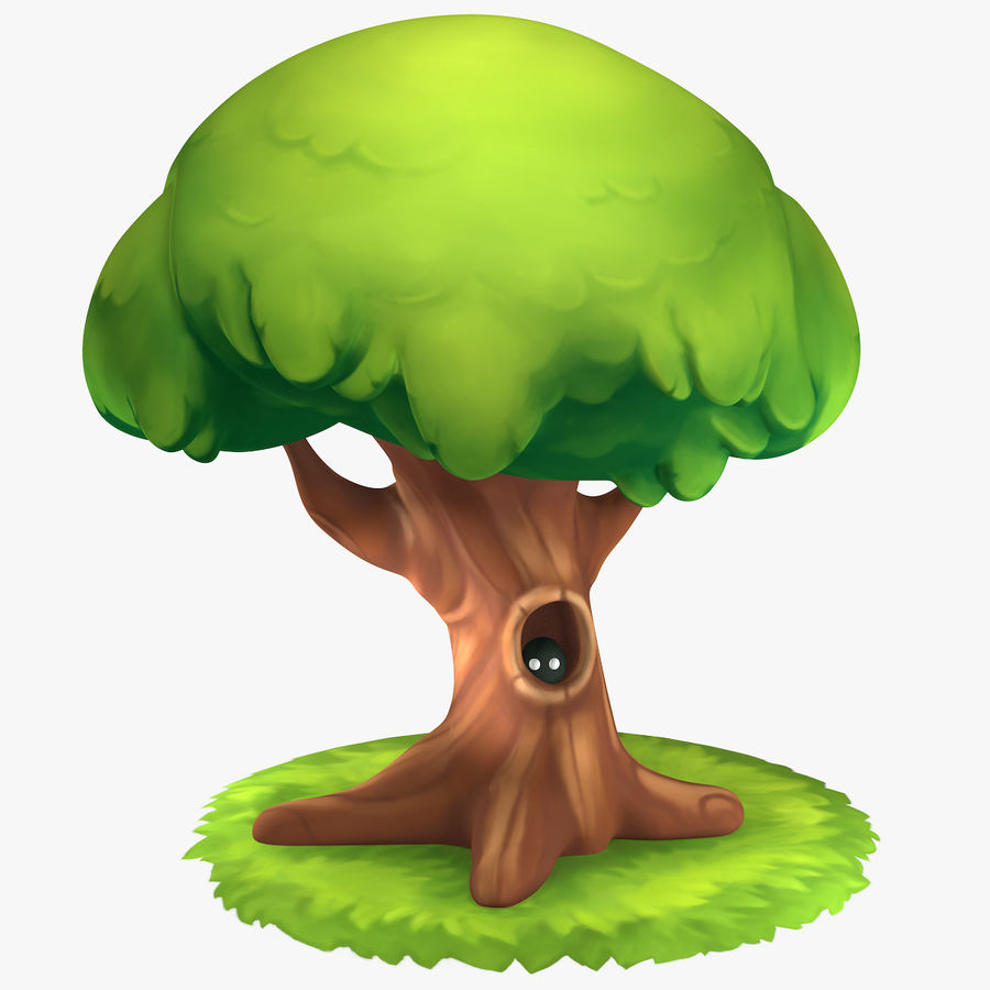 de dibujos animados árbol roble los activos entornos exterior la fantasía juego mano pintado a magia tití modelo naturaleza pintada planta jugar props real roman3dd estilizada tiempo toolba juguete 3D print model - Mito3D