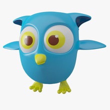 búho de dibujos animados animal bebé aves birdie carácter la mosca divertido kiviive modelo owl toon juguete vray 3d print model - Mito3D