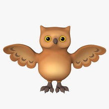 cartoon owl animal baby bird birdie birdy character fat feather flight fly funny ivanna11 model pets songs toon toy wing 3d print model - Mito3D
