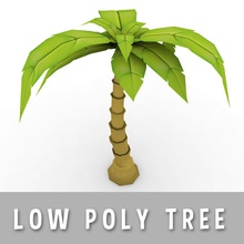 poly karikatür palmiye ağacı düşük 3d çizgi film danieljmus yeşillik el daha model boyalı palm bitki basit ağaç 3d print model - Mito3D