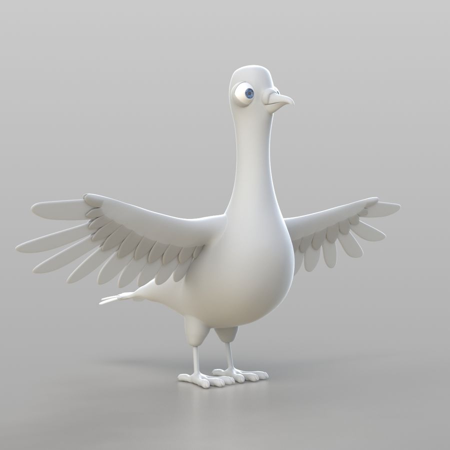 cartoon pigeon africa african animal asia aslan bird character fbx king land mammal model nature obj posed ready rig samsimsom savannah t yellow zoo 3D print model - Mito3D