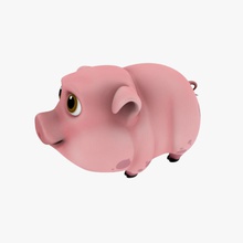 karikatür domuz 3pdmedia hayvan köpek çizgi film sevimli iç çiftlik jambon at model evcil piggy piglet eti toon 3d print model - Mito3D