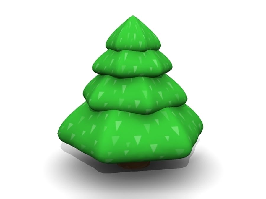 karikatür çam ağacı 3d çizgi film Noel kozalaklı fictionalhead köknar model doğa bitki basit ağaç 3D print model - Mito3D