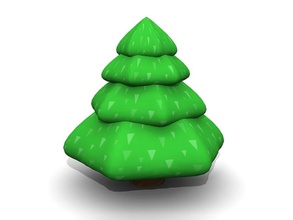 cartoon pine tree 3d christmas conifer fictionalhead fir model nature plant simple 3d print model - Mito3D