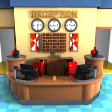cartoon reception architecture bell building computer front furnishings game holiday hostel hotel house interior key lobby model office receptionist room scene table toy virtualhorizonstudio waiting 3d print model - Mito3D