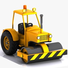 cartoon road roller 2 bulldozer car compactor construction cylinder engine game heavy infrastructure machine model rollers toon toy tracktor truck vehicle virtualhorizonstudio way wheel 3d print model - Mito3D