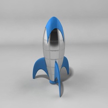 dessin animé fusée des avions alien moteur l'exploration fi gratuite jet mihai missile de modèle lune externe panait projectile la sci expédition à france l'espace vaisseau spatial jouet transport ovni 3d print model - Mito3D