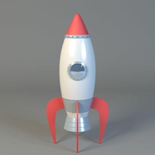 cartoon rocket aircraft alien engine exploration fi jet missile model moon outer projectile qiwer sci shipping space spacecraft spaceship toy transport ufo 3d print model - Mito3D