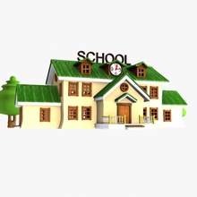 cartoon school 1 architecture building character child city class countryside education fairy fantasy game highschool home house kid model scene street structure study tale toon town tree uni village virtualhorizonstudio 3d print model - Mito3D