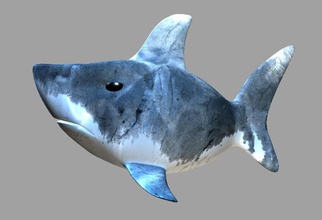 karikatür köpekbalığı hayvan akvaryum kan çizgi film karakter mercan ölüm derin balık harika yüksek jaws katil hayat deniz maya model poly predator doku wat2k su beyaz 3d print model - Mito3D