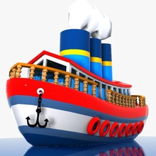 karikatür gemi antika tekne çizgi film baca renk ticari cruise motor oyun yolculuk çocuk model ek nehir yelken yelkenli denizci deniz nakliye buhar toon tur oyuncak Seyahat araç virtualhorizonstudio su 3d print model - Mito3D