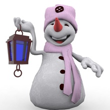 muñeco de nieve dibujos animados la zanahoria carácter navidad frío decoración fantasía esmerilado frosty humanos hielo hombre maxdim modelo bufanda escultura bola tophat invierno xmas 3d print model - Mito3D