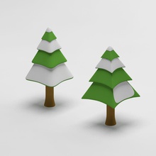 cartoon snowy spruce tree animation character collection environments exterior fantasy forest game lower model nature paulsendesign pine plant playing poly set snow toon toy winter wood 3d print model - Mito3D
