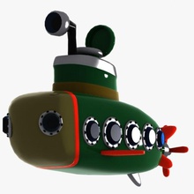 cartoon submarino batalha barco dos desenhos animados o personagem artesanato jogo militar mísseis modelo oceano vela do mar frete sub toon torpido brinquedo sob veículo virtualhorizonstudio a guerra água embarcação 3d print model - Mito3D