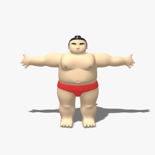 cartoon lottatore di sumo l'anatomia atleta grande corpo cartone animato carattere bambino cina il cinese vestiti grasso figura ragazzi umana giappone giapponese jpwood78 maschio uomo marziali modello orientale persona sport donna 3d print model - Mito3D