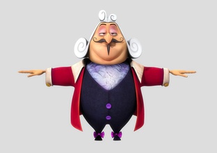 de dibujos animados sastre la animación cg soñador carácter paño ropa corte película chicos humanos masculino hombre ministro modelo noble personas realeza 3d print model - Mito3D