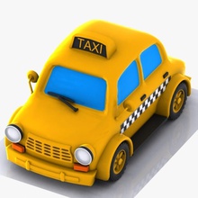 dessin animé de taxi bus voiture ville lecteur l'éducation moteur jeu vacances voyage le kid modèle la navigation en jouant rue toon jouet camion véhicule virtualhorizonstudio jaune 3d print model - Mito3D