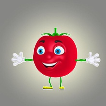 cartoon tomato 3d berry character cooked dinner food fun funny kengustudio ketchup kitchen meal model onion plant salad toon vegetable vegetarian 3d print model - Mito3D