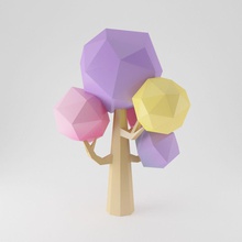 cartoon tree character child environments exterior fantasy forest game green kiviive lowpoly model nature pine pink plant playing spruce toon toy wood 3d print model - Mito3D