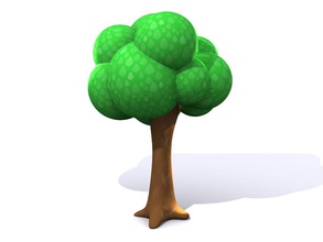 karikatür ağaç 3dsmax bark çizgi film renkli fictionalhead yeşillik mutlu yaprak göster akıl model bitki ray basit 3d print model - Mito3D