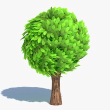 cartoon tree round abramsdesign foliage forest game green lower model nature plant poly ready real realistic small summer time toon vegetation 3d print model - Mito3D
