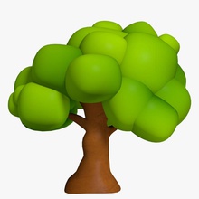 cartoon Baum abramsdesign Rinde laub Blatt Modell Natur schön pflanze Landschaft einfach 3d print model - Mito3D
