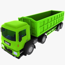 dibujos animados de camiones 2 bogie camion coche llevar carrito compras la unidad motor juego pesado industrial camión modelo carretera semi toon juguete el tractor transporte furgoneta vehículo virtualhorizonstudio rueda 3d print model - Mito3D