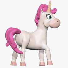 dessin animé de la licorne animal cruggy mignon fantaisie amusant cheval magiques modèle poney stable 3d print model - Mito3D
