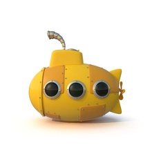 cartoon yellow submarine boat industrial loshivich military model nautical ocean recreational sea shipping sub toon toy underwater vehicle vessel war water watercraft 3d print model - Mito3D
