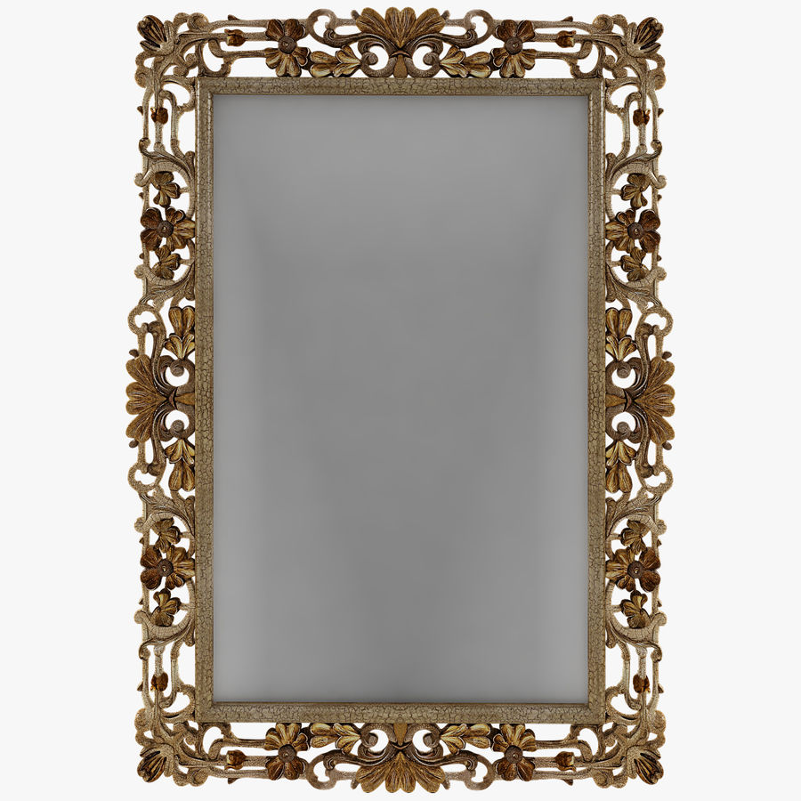 carved antique mirror 3dlittlebee classic classical decor decoration decorative elements frame furnishings furniture gold interior model photorealistic picture realistic square vray 3D print model - Mito3D