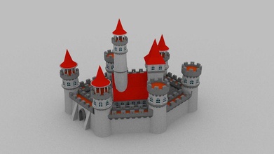 castle architecture armory barteks2 brick building defence fairytale fantasy fortification gate historic legend military model romantic roof stronghold structure tower wall 3d print model - Mito3D