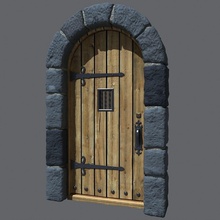 castle door 3ds architecture boarini doorway elements estate front handle heavy keeps manor mansion medieval metal model old passage picture plank portal residence stone wood wooden 3d print model - Mito3D