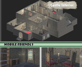 il castello di kit per interni architettura porta elementi mobili la signora katina mentre luce medievale mobile modello modulare scena muro finestra 3d print model - Mito3D