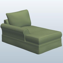décontracté en coupe méridienne à gauche de thym v1 section transversale la chaise salon le mobilier imprimable lowpoly 3d print model - Mito3D