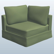 casual sectional corner thyme v1 furniture printable lowpoly 3d print model - Mito3D