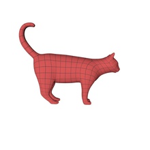 gatto di base della maglia 3pdmedia animale cat nazionali felino kitty mammifero mesh modello gli animali domestici 3d print model - Mito3D