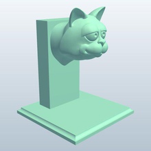 gatto testa v1 cat cuffie titolare novità stampabile lowpoly 3d print model - Mito3D