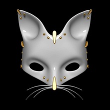 cat mask accessory animal armor art battle carnival character clothes concept cover crown decor design disguise face fantasy festival game gold hallowen helmet model theater vegarian weapon web 3d print model - Mito3D