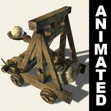 catapult animated animation artillary artillery ballista balls castle catapulting fighting game kvakling lower machine medieval model poly projectile roman siege stone trebuchet weapon 3d print model - Mito3D