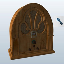 cathedral wood radio v2 electronics printable lowpoly 3d print model - Mito3D