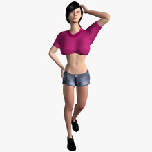 caucasian girl breast burnette cg character clothes elevate female human lady lower model nude people person poly realistic rig sexy texture white woman young 3d print model - Mito3D