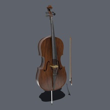 violoncelo bass instrumento modelo monochrome8269 músicas seqüência de caracteres viola violino 3d print model - Mito3D