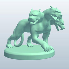 cerberus v2 mítico criaturas printable lowpoly míticas 3d print model - Mito3D