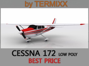 cessna 172 low poly air aircraft airplane business game jet lower model plane private propeller sport termixx 3d print model - Mito3D